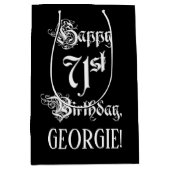 71. Geburtstag: Extravagant, elegant, Script + Ind Mittlere Geschenktüte (Vorderseite)