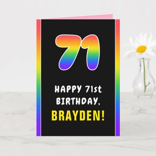 71. Geburtstag: Farbiger Regenbogen # 71, Individu Karte (Kleine Pflanze)