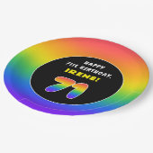 71. Geburtstag: Farbiger Regenbogen # 71, Individu Pappteller (Schrägansicht)
