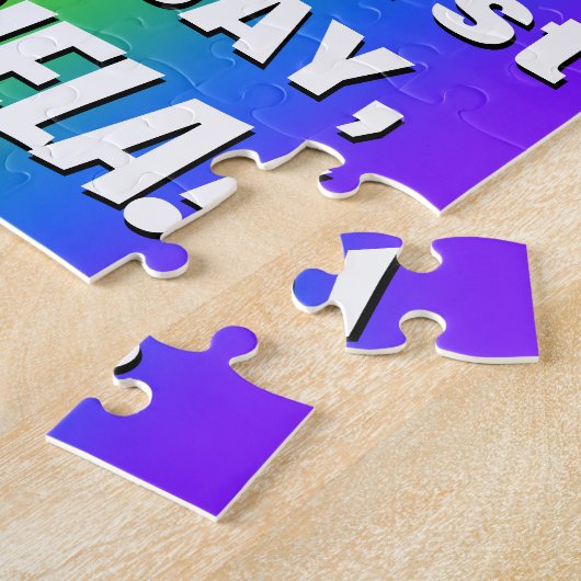 71. Geburtstag: Farbiges, lustiges Regenbogenmuste Puzzle (Seite)