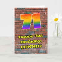 71. Geburtstag: Fun Graffiti-Inspiriert Regenbogen