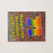 71. Geburtstag: Fun Graffiti-Inspiriert Regenbogen Puzzle (Horizontal)