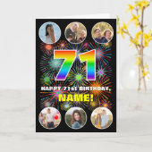 71. Geburtstag: Fun Rainbow #, Individuelle Name & Karte (Gelbe Blume)