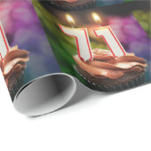 71. Geburtstag mit Kerzen Geschenkpapier (Rolleneckpunkt)