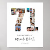 71. Geburtstag Nr. 71 Custom Foto Collage Poster (Vorne)