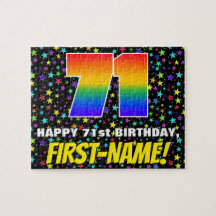 71. Geburtstag — Spaß, farbenfrohe Sternenweltenmu