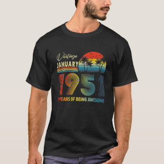 71. Geburtstag Vintag Januar 1951 71 Jahre alter G T-Shirt
