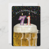 71. Geburtstags-Bier-Party Einladung (Vorderseite)