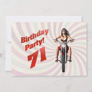 71. Geburtstagsfeier mit einem Mädchen auf einem M Einladung