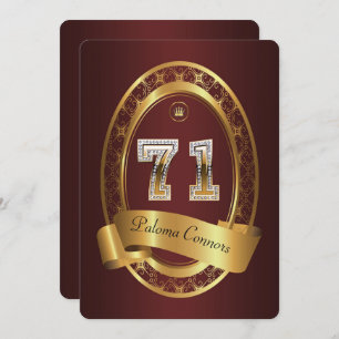 71. Geburtstagsfrau, elegante Farbe Einladung