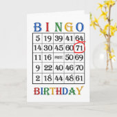 71. Geburtstagskarte Bingo Karte (Gelbe Blume)