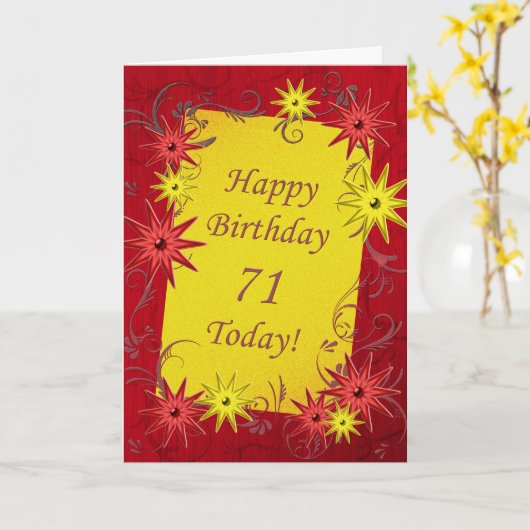 71. Geburtstagskarte Karte (Gelbe Blume)