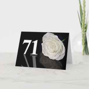 71. Geburtstagskarte mit klassisch weißer Rose Karte