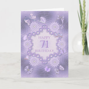 71. Geburtstagskarte mit Lavendel-Blume Karte