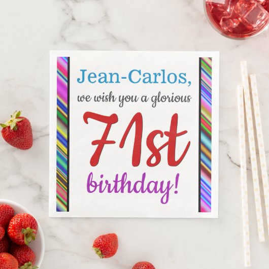 71. Geburtstagspapier Napkins Serviette (Beispiel)