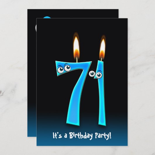 71. Geburtstagsparty Einladung (Vorne/Hinten)