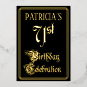 71. Geburtstagsparty - Extravagantes Drehbuch und  Folieneinladung (Vorderseite)