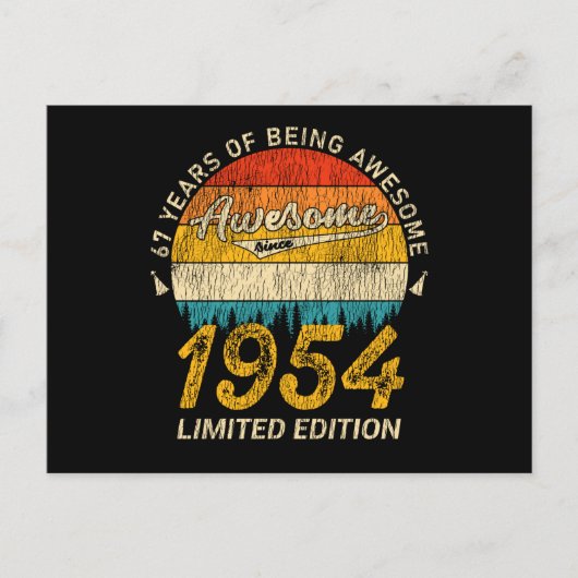 71 Jahre alt 1954 Retro Phantastisch 71. Geburtsta Postkarte (Vorderseite)