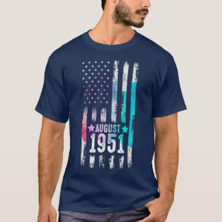 71 Jahre alt, August 1951 Amerikanische Flagge 71. T-Shirt