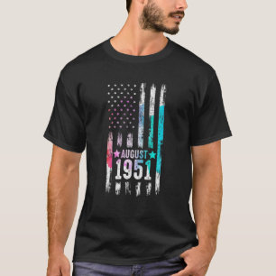 71 Jahre alt, August 1951 amerikanische Flagge 71. T-Shirt
