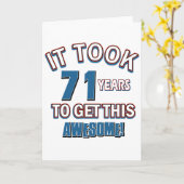 71 Jahre alte Geburtstagsdesigns Karte (Gelbe Blume)