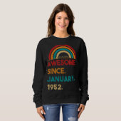 71 Jahre Phantastisch seit Januar 1952 71. Geburts Sweatshirt (Vorne ganz)