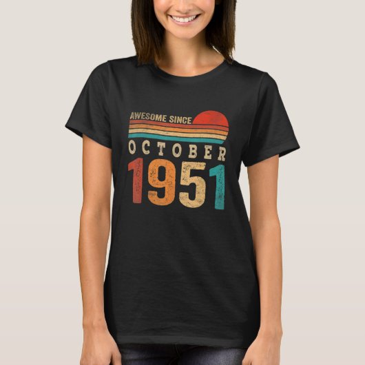 71 Jahre Phantastisch seit Oktober 1951 71. Geburt T-Shirt (Vorderseite)