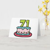 71-jähriger Geburtstagskuchen Karte (Gelbe Blume)