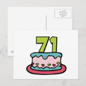 71-jähriger Geburtstagskuchen Postkarte (Vorne/Hinten)
