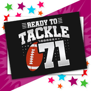 71-jähriger Tackle-Fußballparty 71. Geburtstag Postkarte
