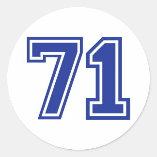71 - Nummer Runder Aufkleber