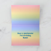 71st Birthday: Colorful Rainbow # 71, Custom Name Karte (Innenseite)