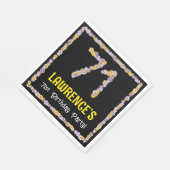 71st Birthday: Floral Flowers Number, Custom Name Serviette (Ecke)