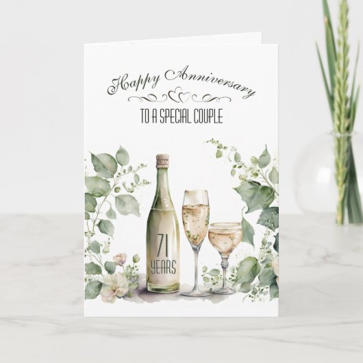 71st Wedding Anniversary Wine and Ivy Karte (Vorderseite)