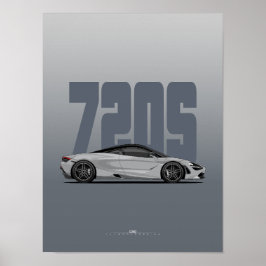 720S Supercar Poster - Blade Silver