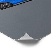 720S Supercar Poster - Blau (Ecke)