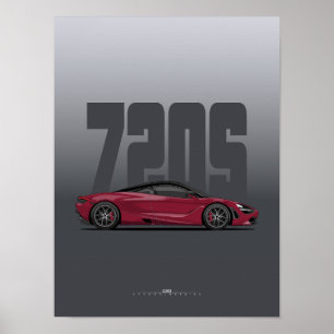720S Supercar Poster - Memphis Red
