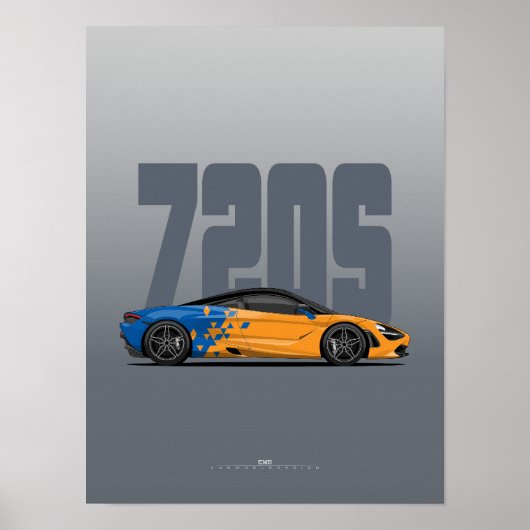720S Supercar Poster - Pappaya Livery (Vorne)