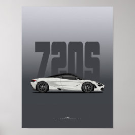 720S Supercar Poster - weiß