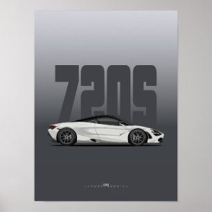 720S Supercar Poster - weiß