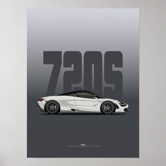720S Supercar Poster - weiß (Vorne)