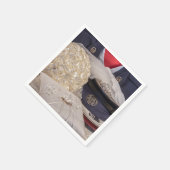 7263-Militärische Hochzeit mit Bouquet & Rings Serviette (Ecke)