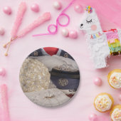 7263-Militärische Hochzeit mit Uniform & Bouquet Pappteller (Party)