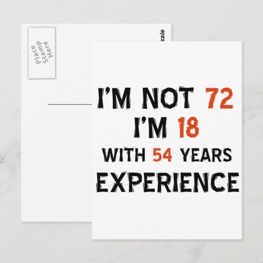 72. coole Geburtstagsdesigns Postkarte (Vorne/Hinten)