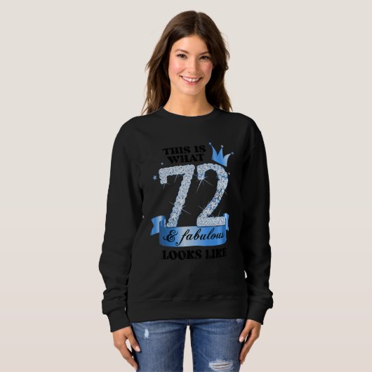 72 & Fabulous I Blue White Party Group Candid Phot Sweatshirt (Vorne ganz)