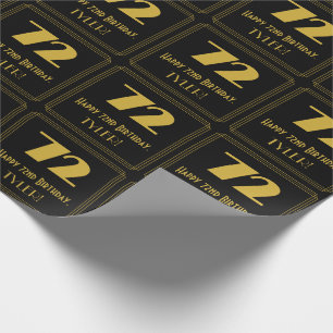 72. Geburtstag – Art Deco inspiriertes Aussehen "7 Geschenkpapier