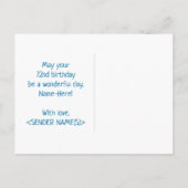 72. Geburtstag: Bold, Fun, Simple, Rainbow 72 Postkarte (Rückseite)