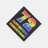 72. Geburtstag: Bold, Fun, Simple, Rainbow 72 Serviette (Ecke)