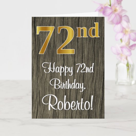 72. Geburtstag: Elegante Imitate Gold Look #, Imit Karte (Orchidee)