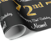 72. Geburtstag: Elegante Luxury Imitate Gold Look Geschenkpapier (Rolleneckpunkt)
